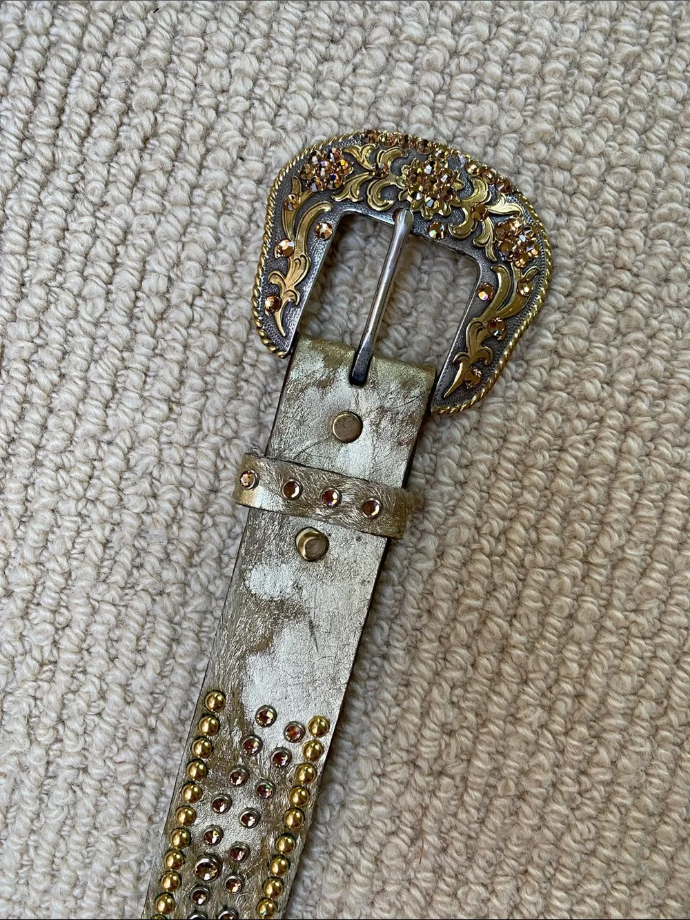Jose Luis Gold Horse Hair Embellished Belt